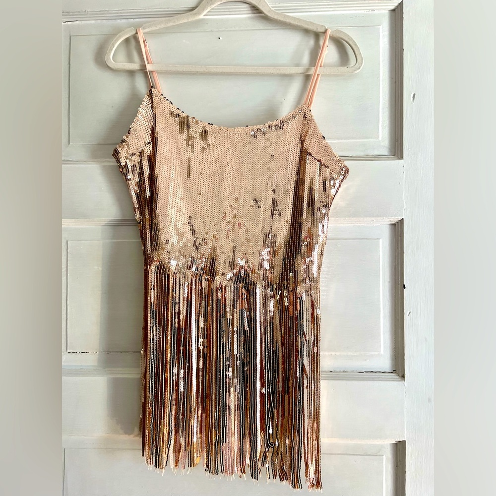 Retro sequin fringe top